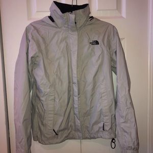Gray North Face rain jacket